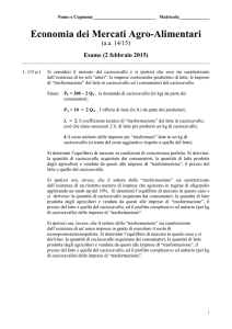 Economia dei Mercati Agro