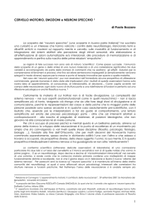 CERVELLO MOTORIO e NEURONI SPECCHIO