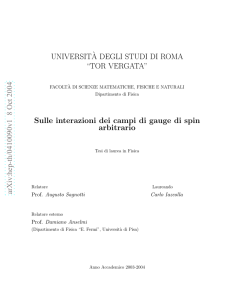 Sulle interazioni dei campi di gauge di spin arbitrario