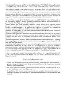 Protocollo per la somministrazione dei farmaci in orario