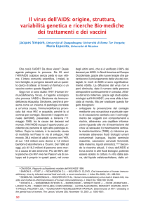 Il virus dell`AIDS: origine, struttura, variabilità genetica e