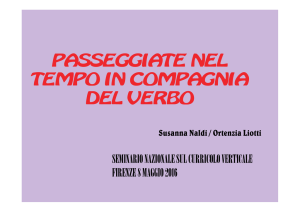 Passeggiate nel tempo in compagnia del verbo