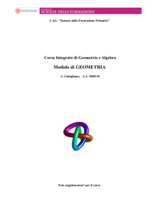 Modulo di GEOMETRIA - Dipartimento di Matematica