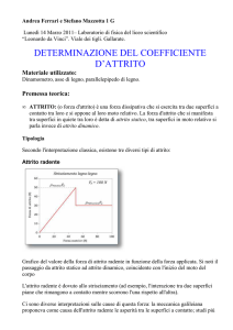 DETERMINAZIONE DEL COEFFICIENTE D`ATTRITO