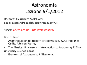 Astronomia Lezione 9/1/2012