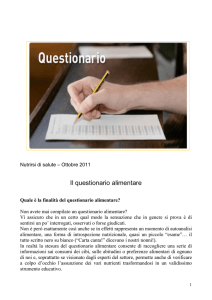 Il questionario alimentare