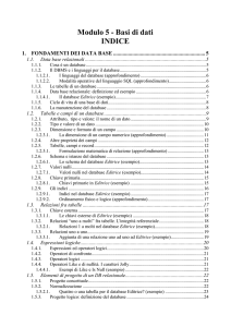 Modulo 5 - Basi di dati INDICE