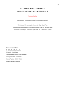 la genetica della risposta agli antagonisti della vitamina k