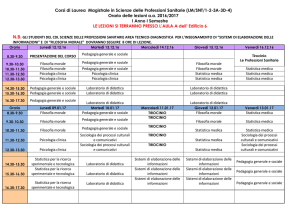 I Anno I Semestre - Scienze delle professioni sanitarie tecniche area