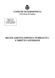 Regolamento IMPOSTA PUBBLICITA` E PUBBLICHE AFFISSIONI