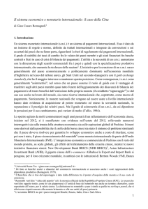 Il sistema economico e monetario internazionale: il caso della Cina