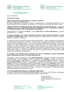 Parma, 18/04/2012 Comunicato stampa Cellule