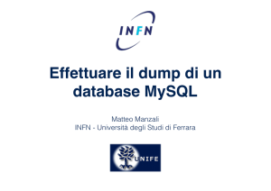 Effettuare il dump di un database MySQL - INFN
