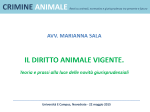 IL DIRITTO ANIMALE VIGENTE – AVV. MARIANNA SALA