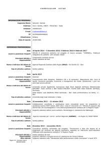 Curriculum Vitae Dott.ssa Daniela Salvante CURRICULUM VITAE