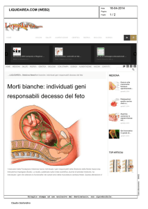 Morti bianche: individuati geni responsabili decesso del feto