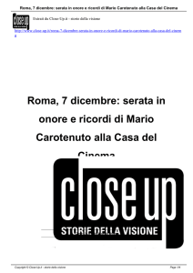 Roma, 7 dicembre: serata in onore e ricordi di Mario - Close