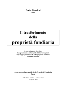 Il trasferimento della proprietà fondiaria