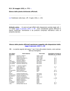 Elenco delle piante dichiarate officinali.