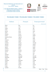 Glossario verbi Scheda lessicale