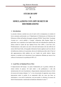 studi di opf e simulazioni con opf di reti di