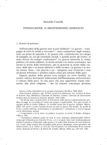 Rossella Cancila INTRODUZIONE. IL MEDITERRANEO ASSEDIATO