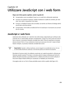 Utilizzare JavaScript con i web form