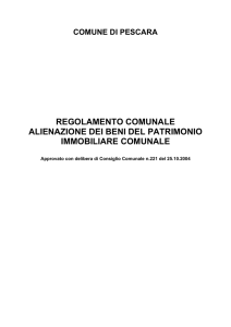 Regolamento per l`alienazione dei beni del patrimonio immobiliare