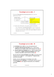 I Tecnologie server-side - Dipartimento di Informatica