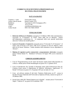 CURRICULUM VITAE DI FRANCESCHINI CINZIA