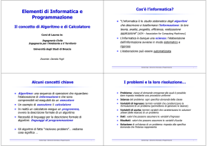 Algoritmi e Linguaggi