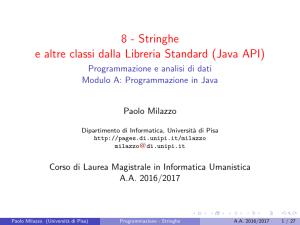 =1=8 - Stringhe e altre classi dalla Libreria Standard (Java API