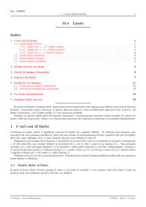 II-4 Limiti Indice 1 I vari casi di limite