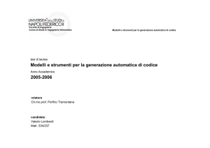 Modelli e strumenti per la generazione automatica di codice