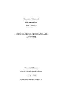 i corpi minori del sistema solare: asteroidi
