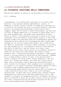 2. La Filosofia Cristiana della Conoscenza