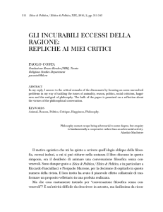 gli incurabili eccessi della ragione: repliche ai miei critici