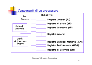 Componenti di un processore - Dipartimento di Informatica