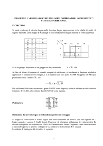 Progetto e verifica di circuiti logici combinatori implementati con