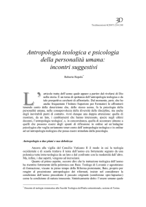 Antropologia teologica e psicologia della personalità umana