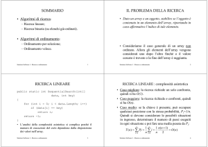 Ricerca e ordinamento