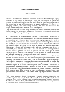 Personale ed impersonale - società italiana di filosofia politica