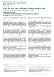 Le basi dati per la stima dell`incidenza dei tumori infantili in Italia