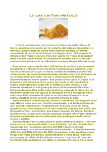 La cura con l`oro via bocca