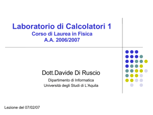 Diapositiva 1 - University of L`Aquila