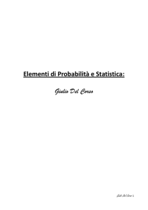 Elementi di Probabilità e Statistica: Giulio Del Corso