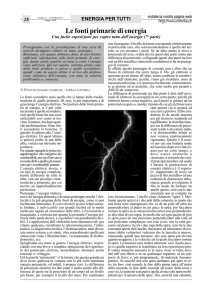 Le fonti primarie di energia