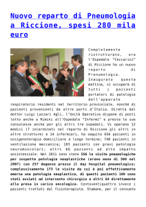 Nuovo reparto di Pneumologia a Riccione, spesi 280 mila euro