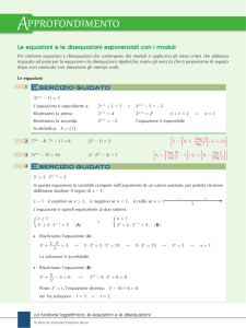 Le equazioni e le disequazioni esponenziali con i moduli