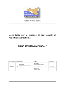 Linee Guida per la gestione dei casi sospetti di malattia da virus ebola